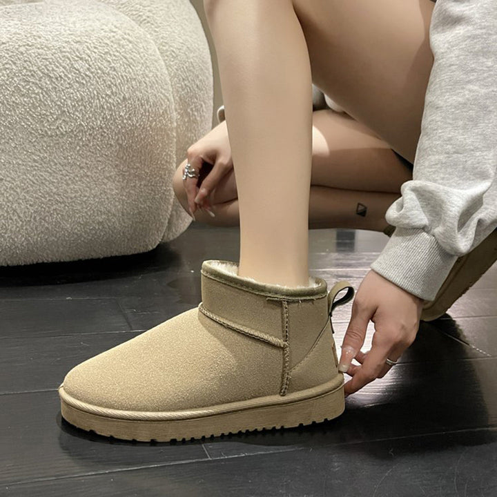 Trendige Damen Winterstiefel, wasserdicht und warm gefüttert, vielseitig für Herbst & Winter.