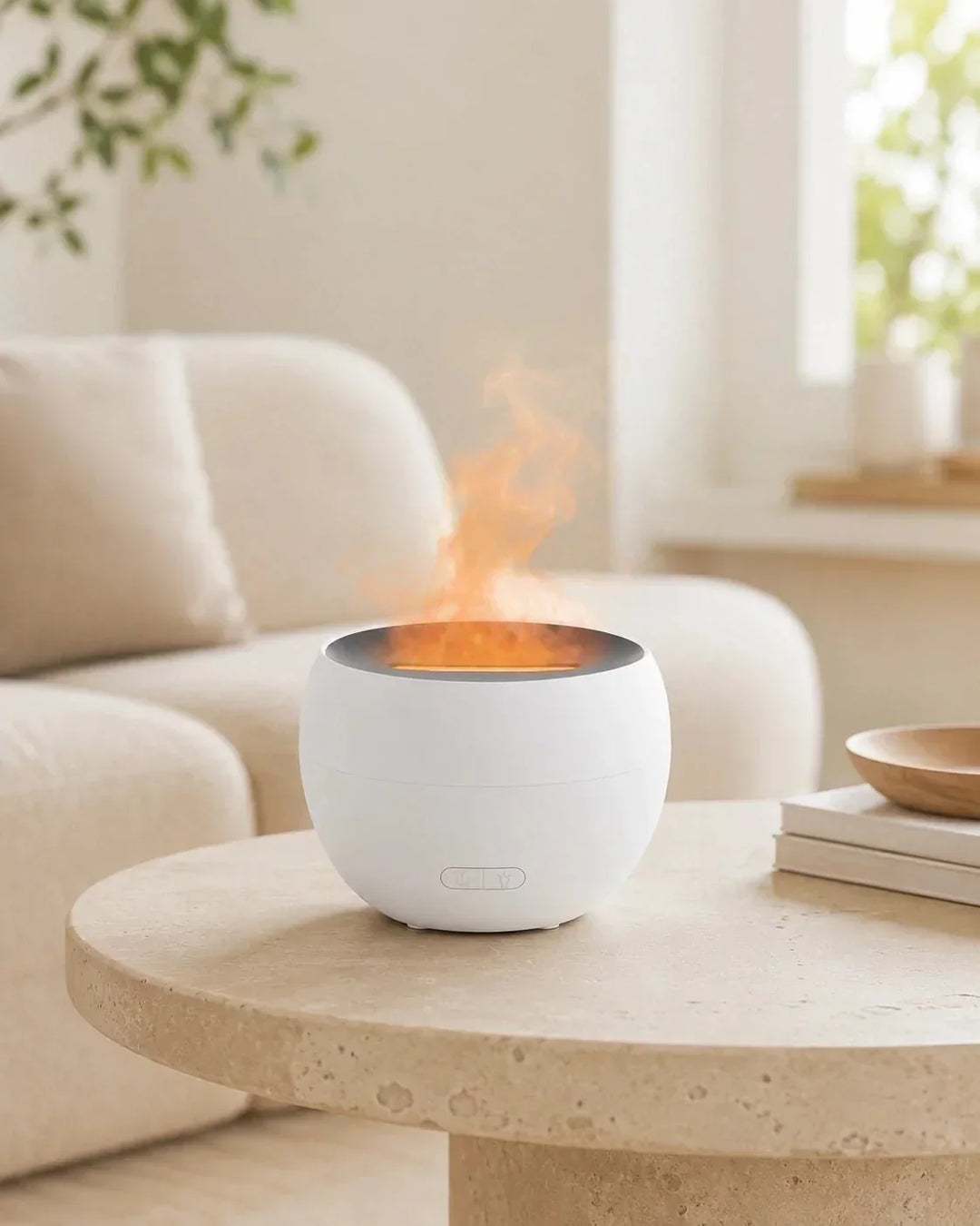 Dieser Aroma Diffusor kombiniert Flammeneffekt LED-Licht mit Duftfunktion. Ideal für Ihr Wohlbefinden.