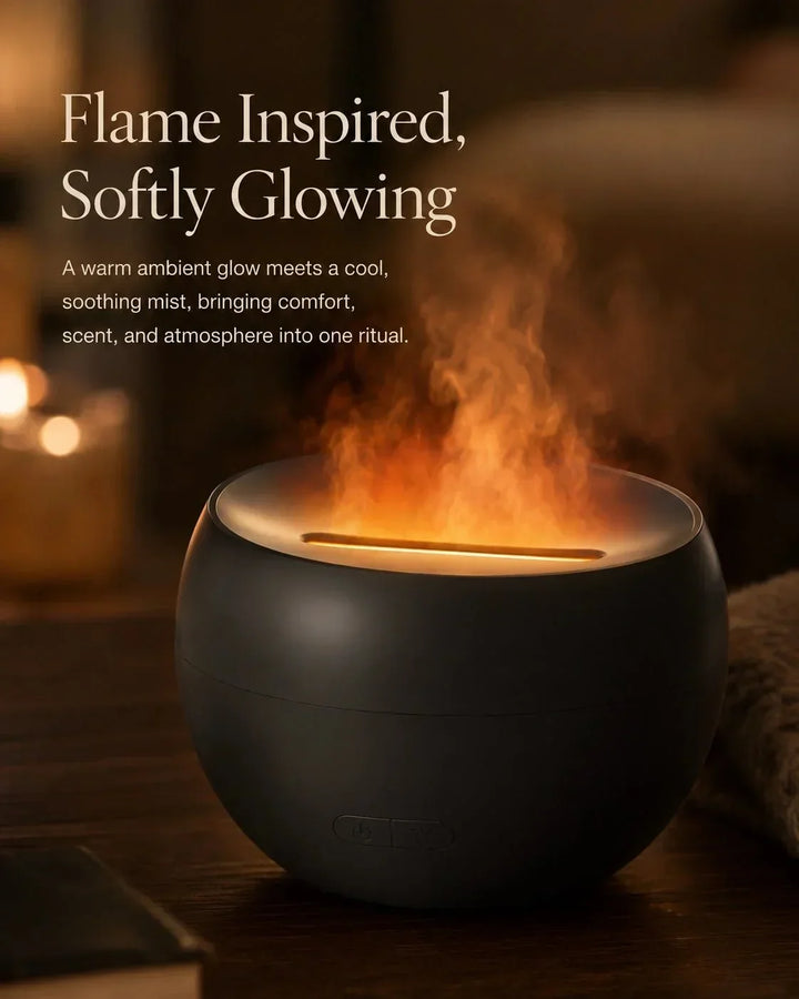 Geschenkidee: Aroma Diffusor mit beeindruckendem Flammeneffekt. Fördert Entspannung & gutes Raumklima.