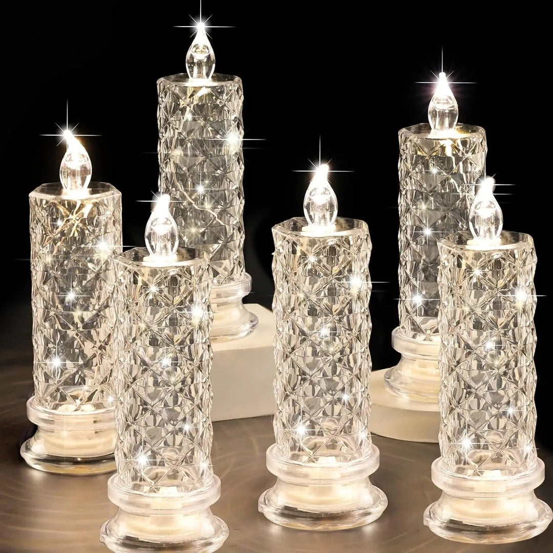 Modernes LED Kristall Kerzenlicht als stilvolle Dekoration. Flammenloses Design für sichere Akzente in jedem Raum.