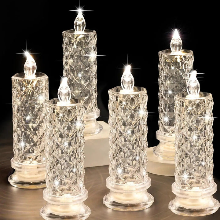 Modernes LED Kristall Kerzenlicht als stilvolle Dekoration. Flammenloses Design für sichere Akzente in jedem Raum.