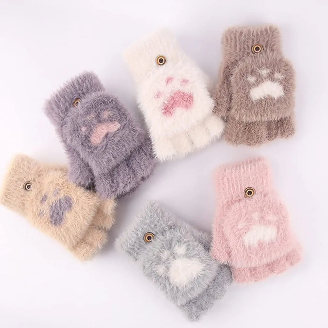 Praktische Damen Winterhandschuhe, Klappfunktion. Halten die Hände angenehm warm.