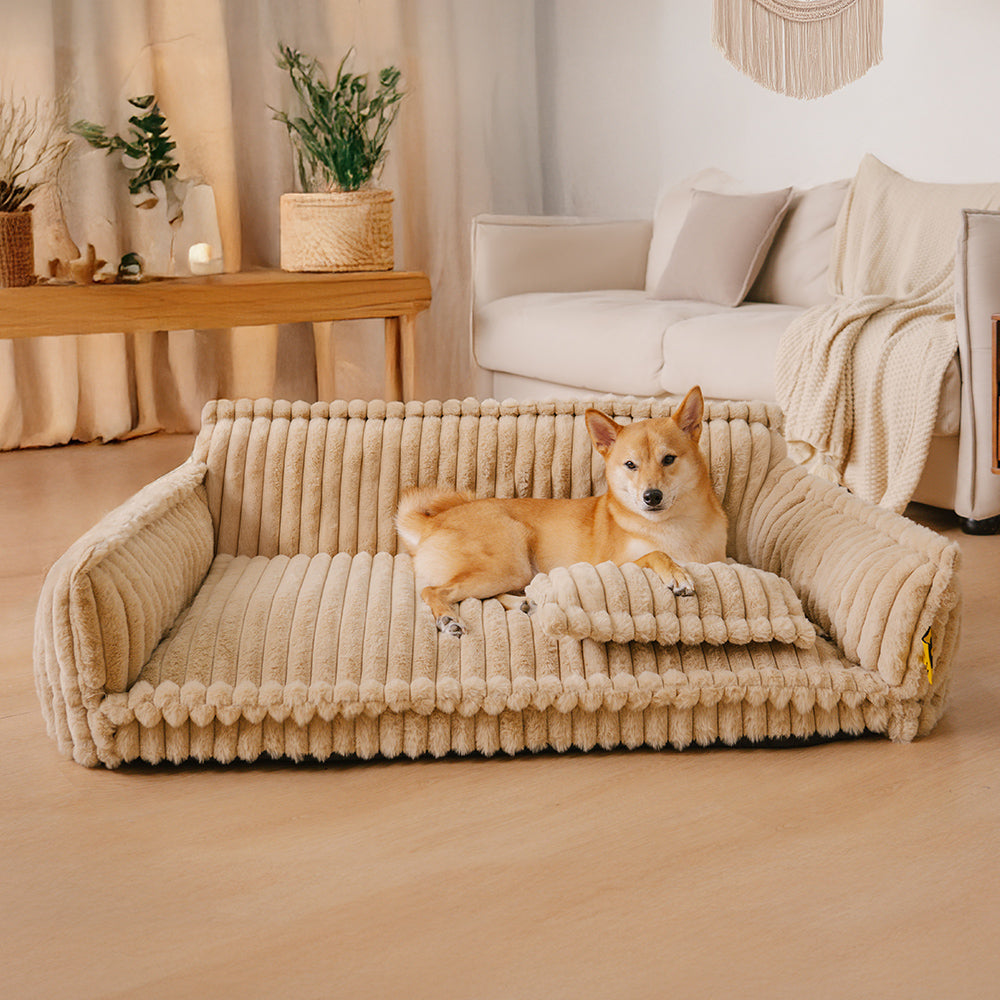 Gemütlicher Hundebettbezug, flauschig & waschbar, für optimalen Haustierkomfort.