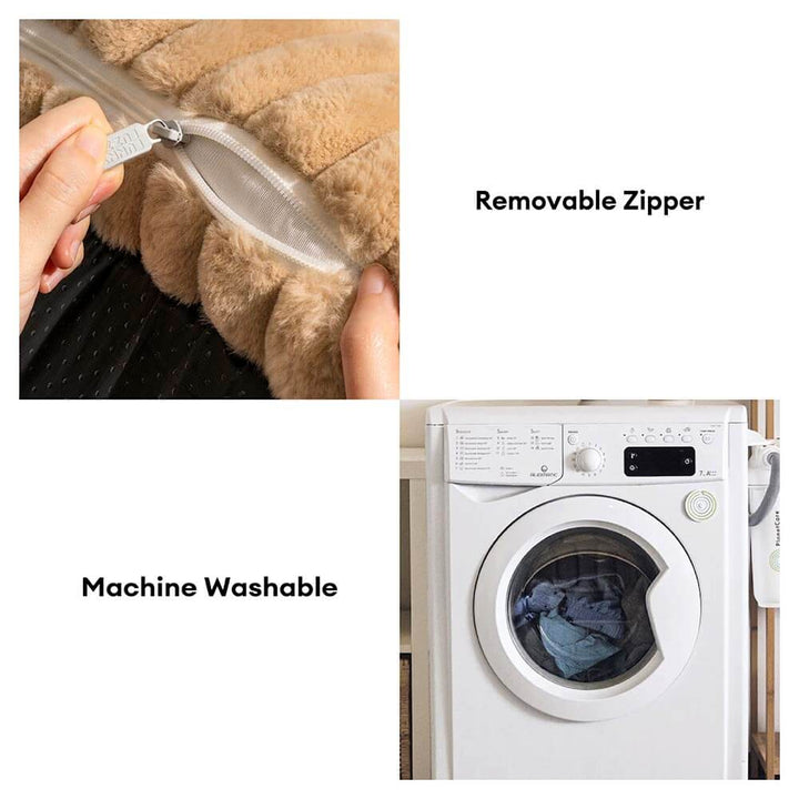 Flauschiger Ersatzbezug, waschbar, orthopädisch, für entspannten Hundeschlaf.