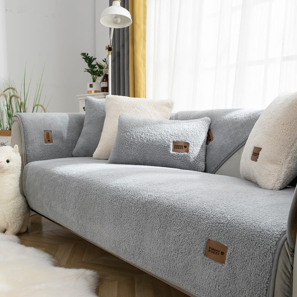 Rutschfester Sherpa-Sofabezug, waschbar & tierfreundlich, optimaler Schutz für Ihr Sofa.
