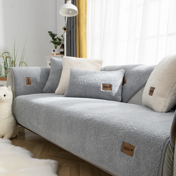 Rutschfester Sherpa-Sofabezug, waschbar & tierfreundlich, optimaler Schutz für Ihr Sofa.