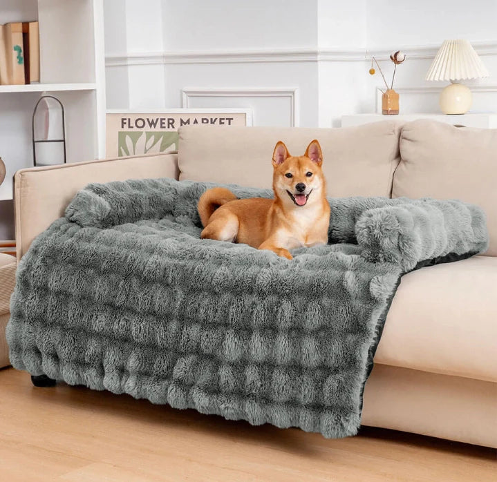 Flauschiges beruhigendes Hundebett mit Sofaschutz für ultimativen Tierkomfort und Entspannung.