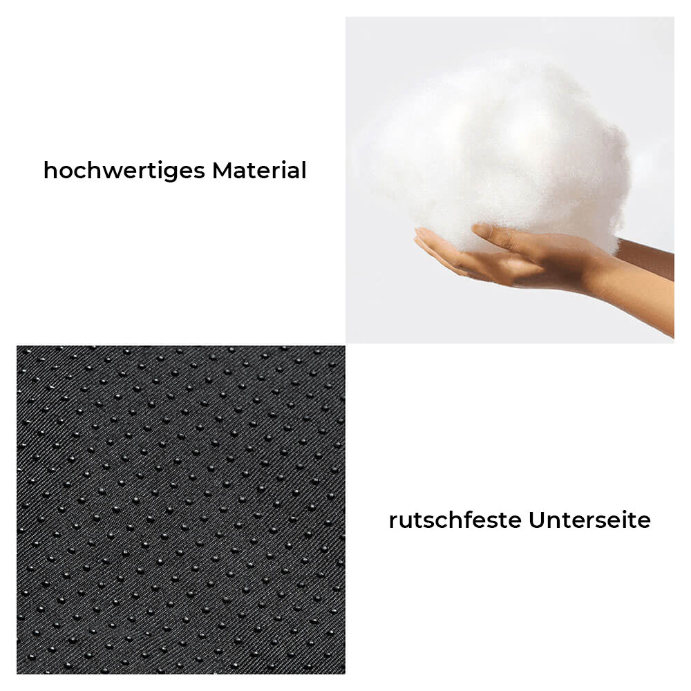Orthopädisches Plüsch-Hundebett für Entspannung und Gelenkunterstützung, mit praktischem Sofaschutz.