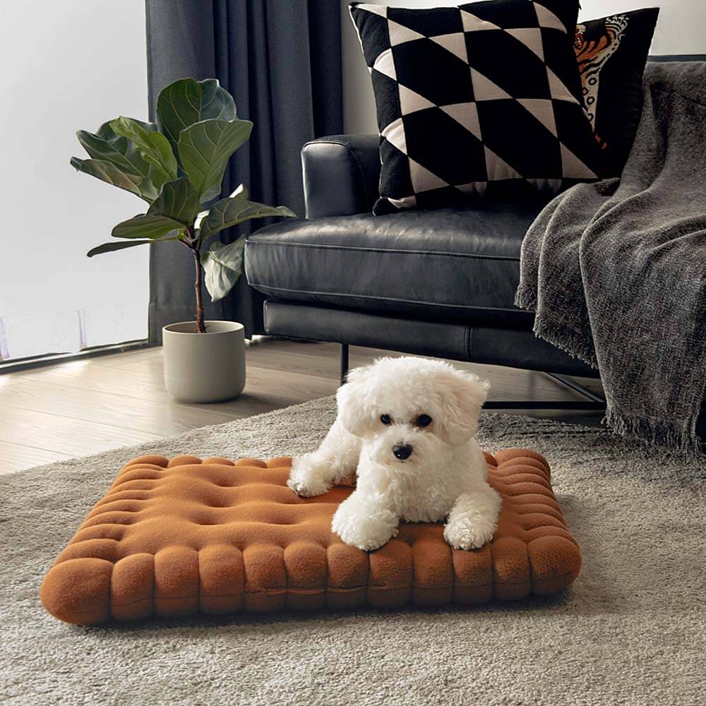 Gemütliches Hundebett Keksform. Robustes, pflegeleichtes Tierbett für entspannte Ruhe.
