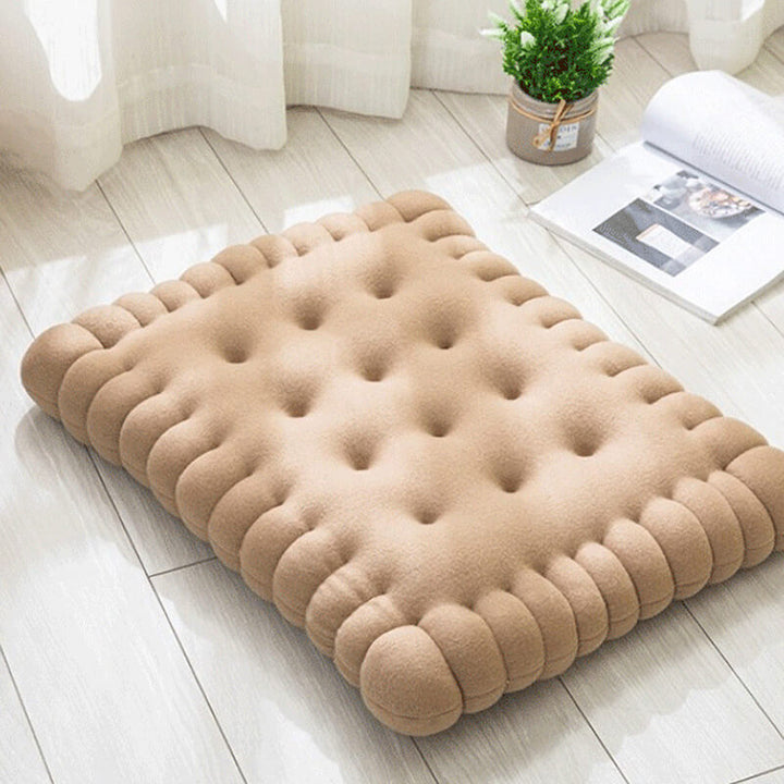Rundes Hundebett in Keksform, flauschig und weich. Perfektes Welpenbett.