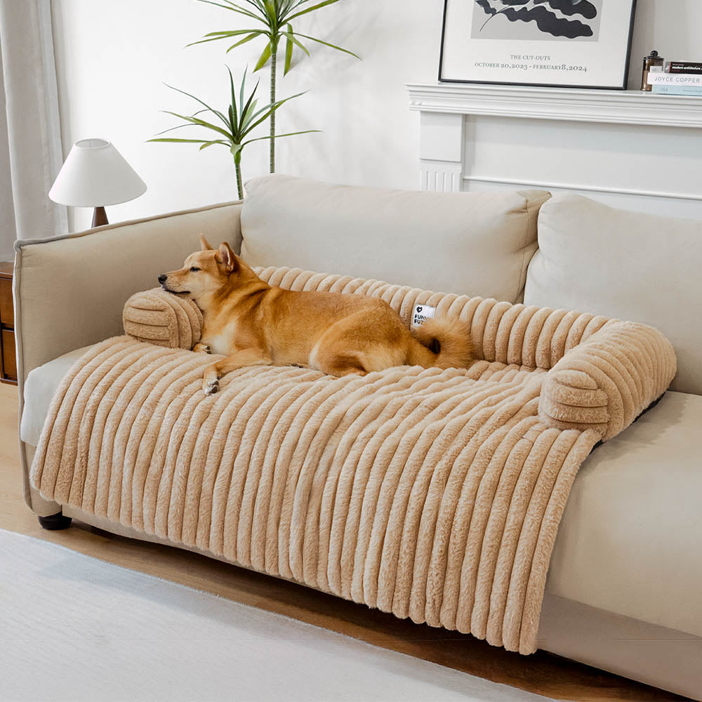 Flauschiges Hundebett & Sofaschutz, grau, bietet gemütlichen Schlafplatz & schützt Ihre Couch.