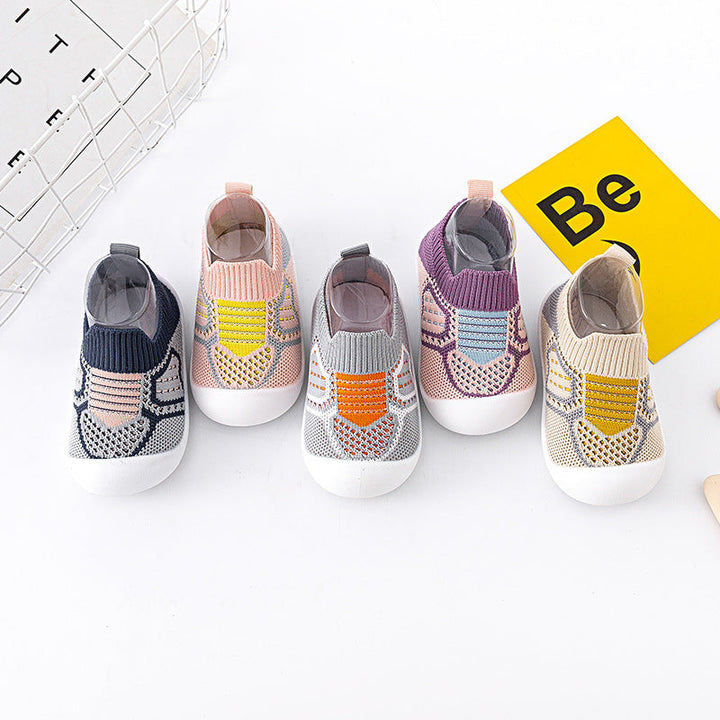 Rutschfeste Lauflernschuhe für Babys. Dunkelblau, weich und flexibel für sicheren Halt & gesunde Entwicklung.