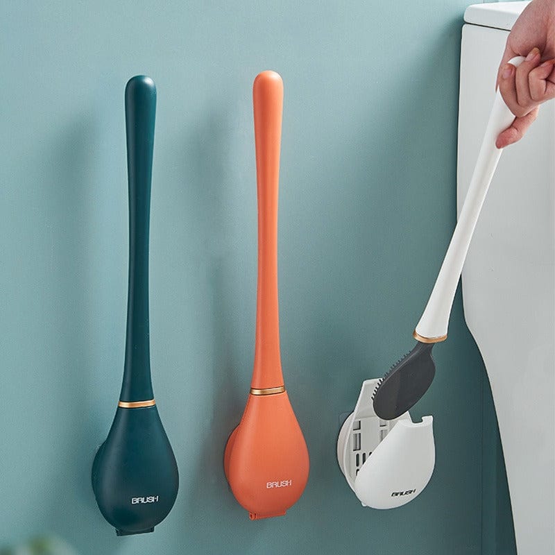 Flexible Toilettenbürste mit hygienischen Borsten und Wandhalterung für jedes modernes Badezimmer.