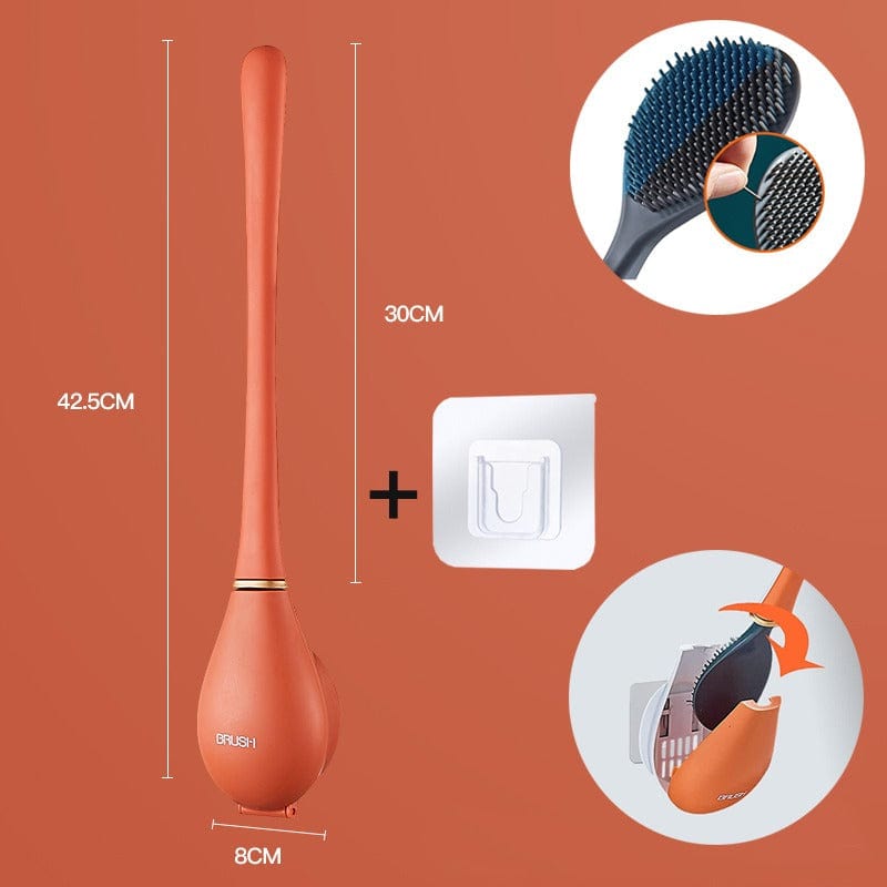 Einfache Handhabung: Flexible Toilettenbürste mit komfortabler Wandhalterung für mühelose Badhygiene.