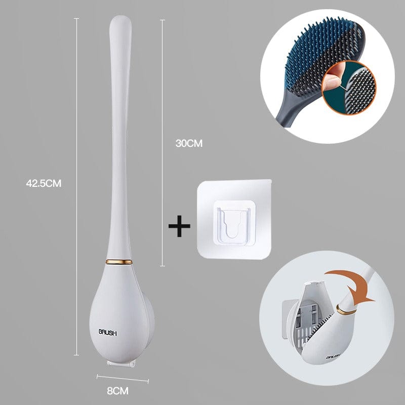 Für ein hygienisches Bad: Flexible Toilettenbürste mit geruchloser Oberfläche & praktischer Wandhalterung.