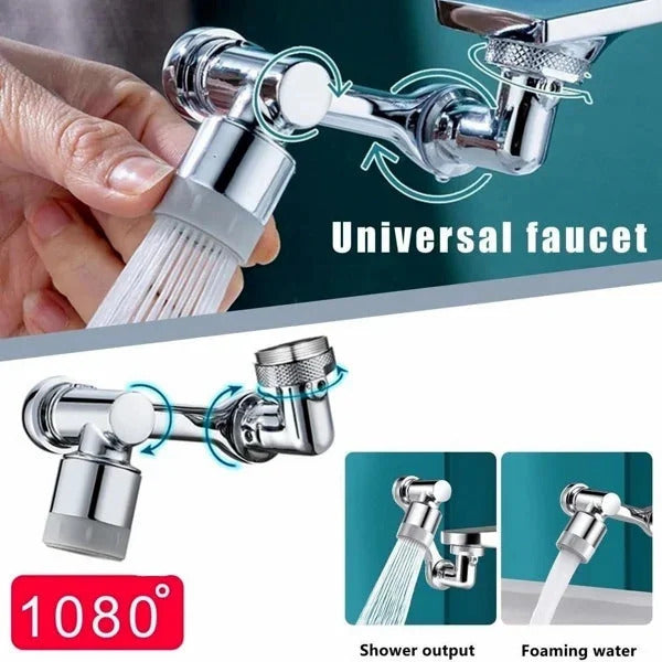 Flexibler 180° schwenkbarer Wasserhahnaufsatz aus Messing für Küche & Bad, erleichtert Spülen & Reinigung.