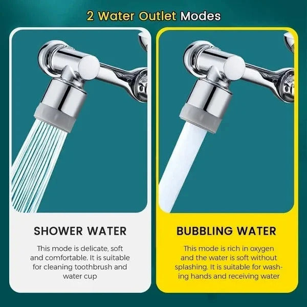 Langlebiger 180° schwenkbarer Wasserhahnaufsatz aus Messing für Küche & Bad, mit Filterfunktion.