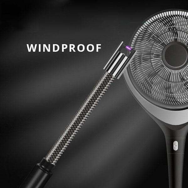 Elektrischer USB-Kerzenanzünder mit flexiblem Hals, winddicht und flammenlos, sicher in der Anwendung.