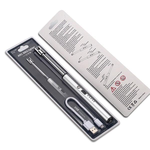 Flammenloses USB-Lichtbogenfeuerzeug, flexibel, ideal zum Anzünden von Grill und Kamin.