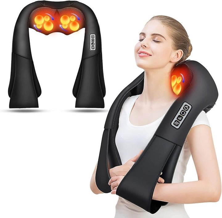 FlowRelief Shiatsu-Massagekissen mit Infrarot für Tiefenentspannung zu Hause. Ideal für Nacken, Rücken & Schultern.