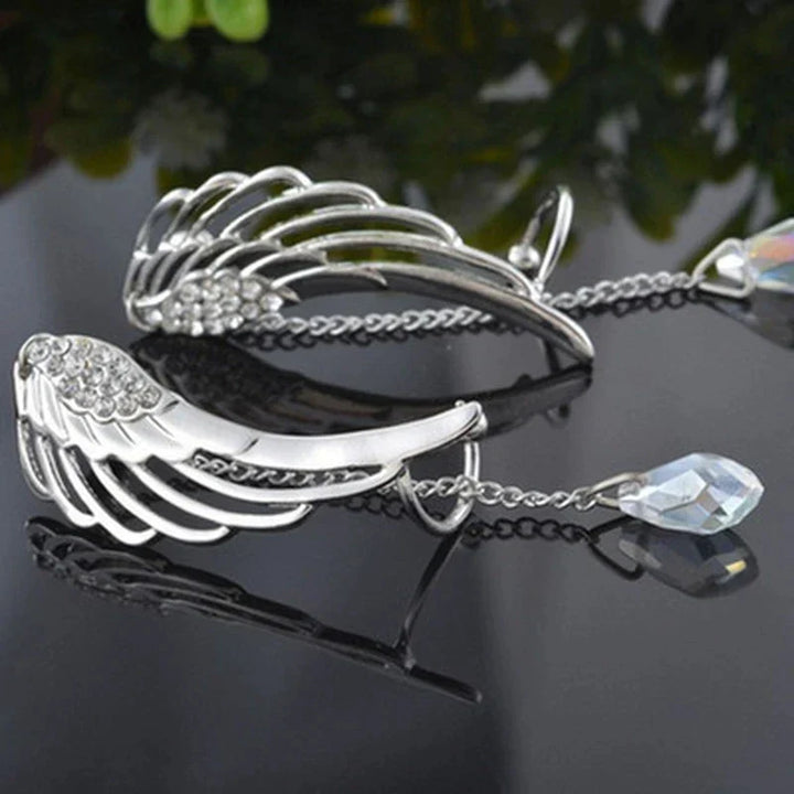 Einzigartige Manschetten Ohrringe mit Engelsflügeln, perfektes Silberschmuck-Geschenk für Damen.