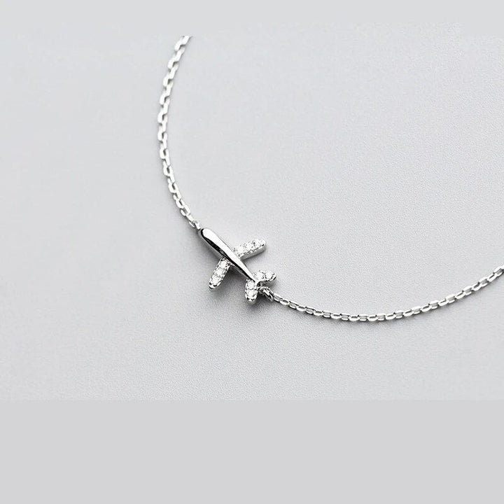 Elegantes 925 Sterling Silber Flugzeug-Armband für Damen & Herren, ideal für Reisende und Abenteuerlustige.