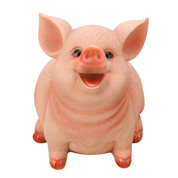 Bruchfeste, realistische Tier-Spardose aus Naturharz. Fröhliches Sparschwein, perfekt für Kinderzimmer & Geldgeschenke.