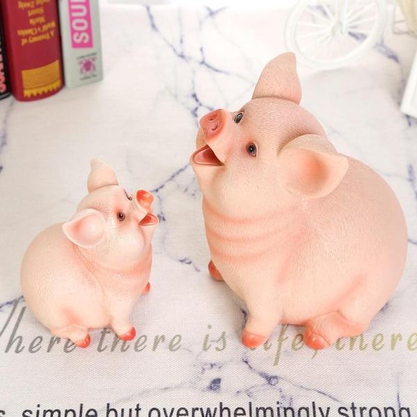 Bruchfestes Sparschwein aus Naturharz, realistische Tierfigur. Ideal als Geschenk oder Kinderzimmer Dekoration.