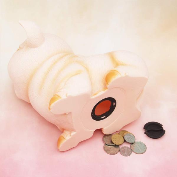 Dekorative Spardose, realistische Tierfigur aus Naturharz. Bruchfestes Sparschwein für Kinderzimmer & Geschenke.