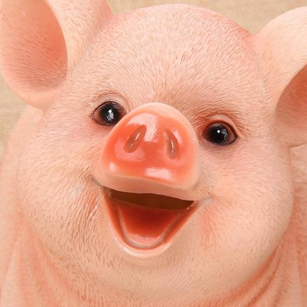 Realistisches Sparschwein aus bruchfestem Naturharz. Fröhliche Tierfigur, perfekt für Kinderzimmer Deko & Geschenke.