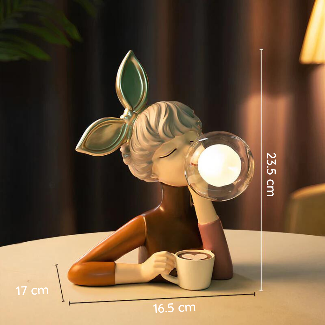 Handgemachte Tischlampe mit USB-Anschluss, modern und dekorativ, ideal für Schlafzimmer Ambiente.