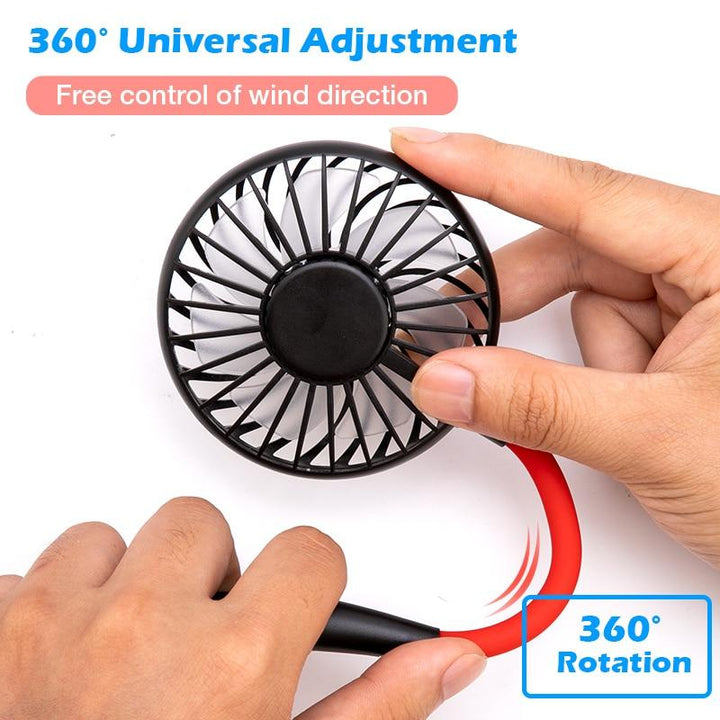 Ergonomischer Nackenventilator mit USB-Ladefunktion für Sommerfrische unterwegs, angenehm & leise.