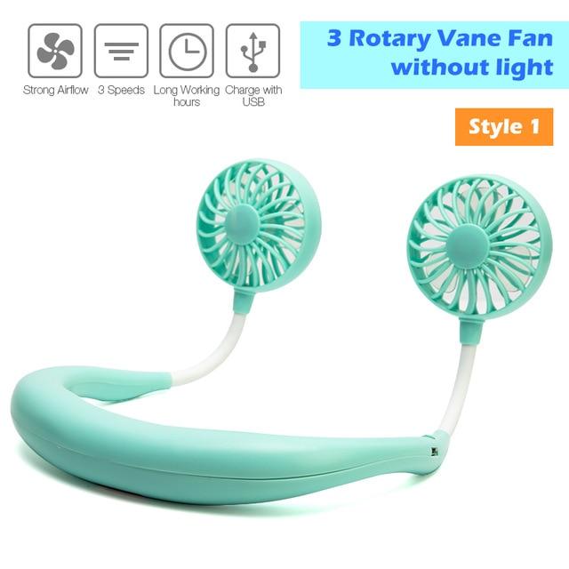 Moderner, freihändiger Nackenventilator für persönliche mobile Kühlung im Sommer.