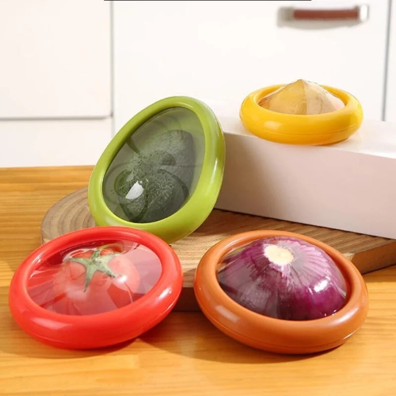 FreshGuard Lebensmittel-Schutzbox aus Silikon für frisches Obst & Gemüse; wiederverwendbar, umweltfreundlich.