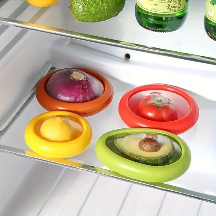 Platzsparende FreshGuard Frischhaltebox für Lebensmittel, Obst und Gemüse; hält Produkte länger frisch.