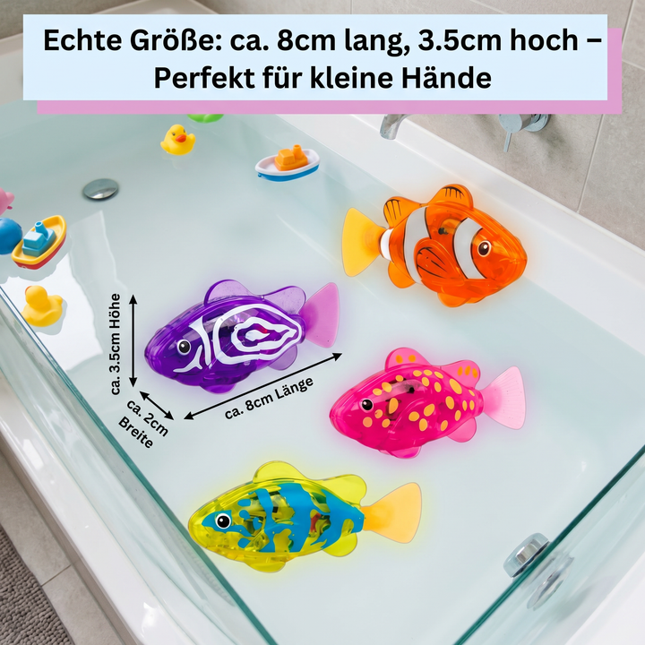 Sensorisches Lernspielzeug: LED Schwimmfische für Kinder. Fördert visuelle Wahrnehmung & motorische Fähigkeiten.