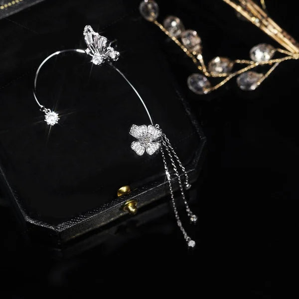 Perfekte Geschenkidee: Damen Schmetterling Ohrringe mit Zirkonia, funkelnd und hypoallergen.