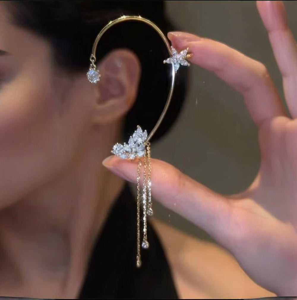 Elegante Zirkonia Schmetterling Ohrringe, perfekt für festliche Anlässe und glamouröse Events.