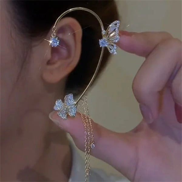 Funkelnde Schmetterling Statement Ohrringe mit Zirkonia, eine elegante Geschenkidee für Damen.