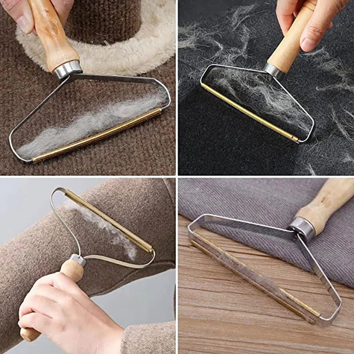 FuzzBuster Fusselentferner aus Holz & Metall für glatte Textilien, entfernt Flusen & Tierhaare effektiv.
