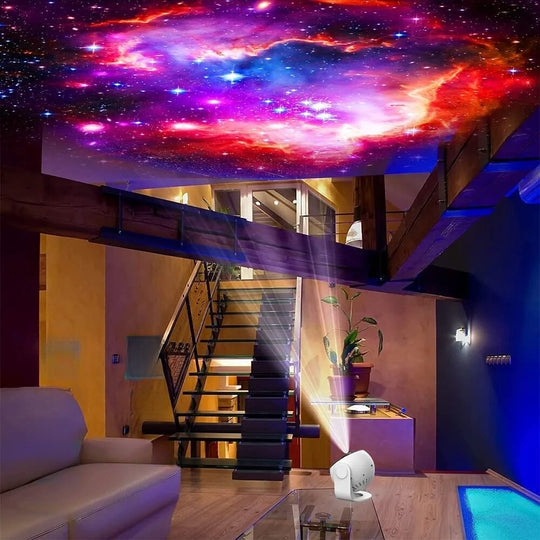 Kreatives Geschenk: Nachtlicht Galaxie Projektor mit 13 HD-Motiven, schafft magische Sternenhimmel im Raum.