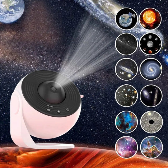 Kompakter Galaxie Projektor Nachtlicht, USB-betrieben, ideal als Sternenhimmel Lampe für Schlaf- und Kinderzimmer.