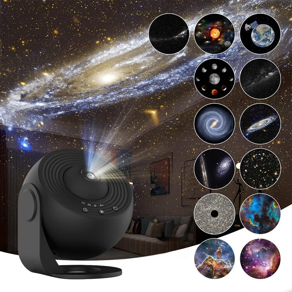 Detaillierte Sternenhimmel-Projektion vom Galaxie Projektor mit HD-Motiven für entspannte Atmosphäre und Traumlandschaften.