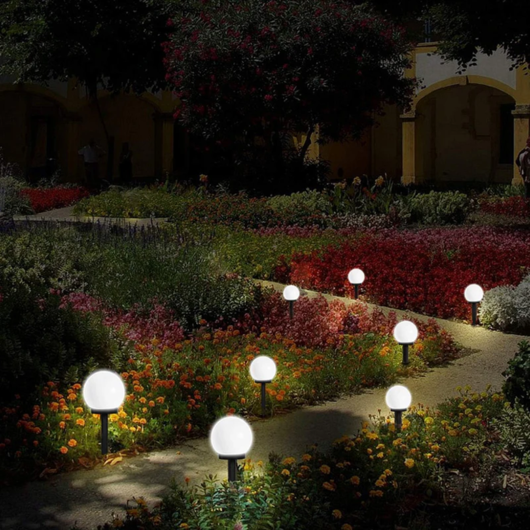 Set aus 3 wasserdichten Solar-Gartenleuchten, energieeffiziente LED-Außenbeleuchtung für Wege.