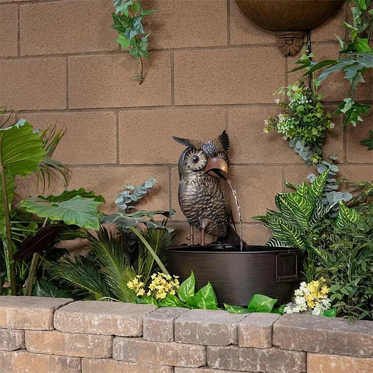 Dekorativer Tierbrunnen für Garten & Balkon. Naturstein-Optik Wasserspiel für entspannte Atmosphäre.