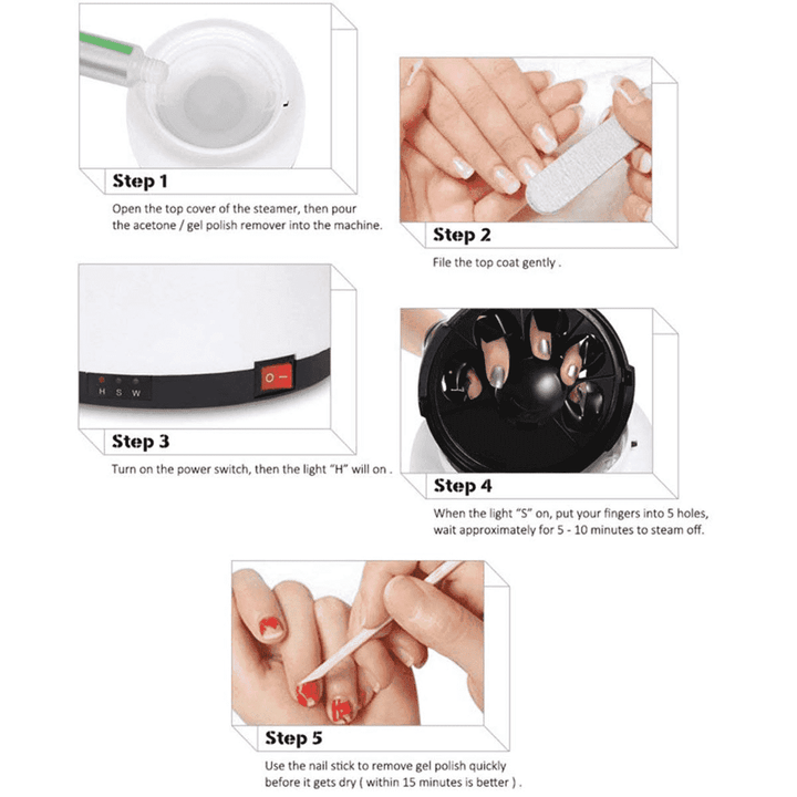 Dampf Gel Nagellack Entferner für professionelle Maniküre, Nagelpflege und Nagelschutz.