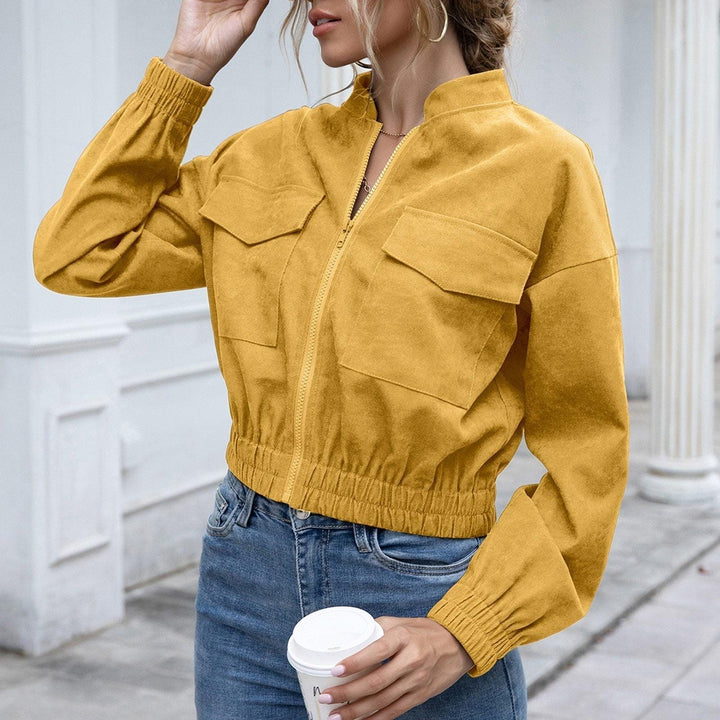 Trendige Damen-Übergangsjacke: Mit Reißverschluss & praktischen Taschen. Perfekt für Herbst-Styling.