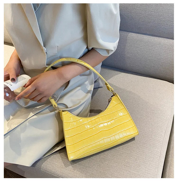 Elegante Damen Retro Schultertasche in klassischem Schwarz, perfekt für den Alltag & Abend.