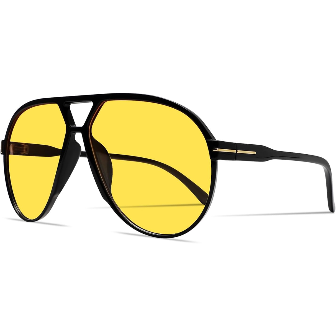 Quadratische Retro Oversized Aviator Sonnenbrille, unisex, UV400 Schutz, für einen coolen Sommer-Look.