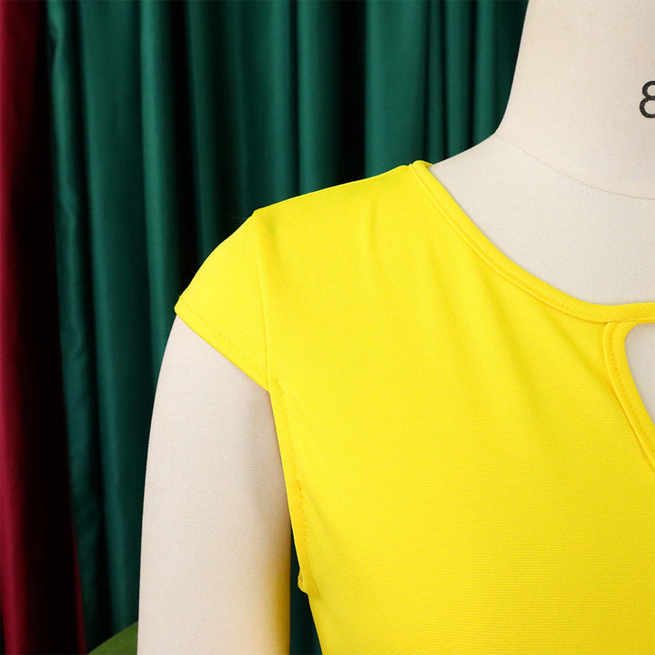Schickes asymmetrisches Partykleid in Übergröße für Damen, ärmellos & stilvoll für besondere Momente.